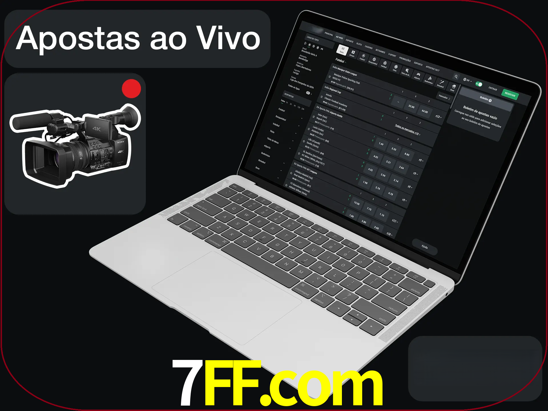 Aposte em formato ao vivo em nosso site.