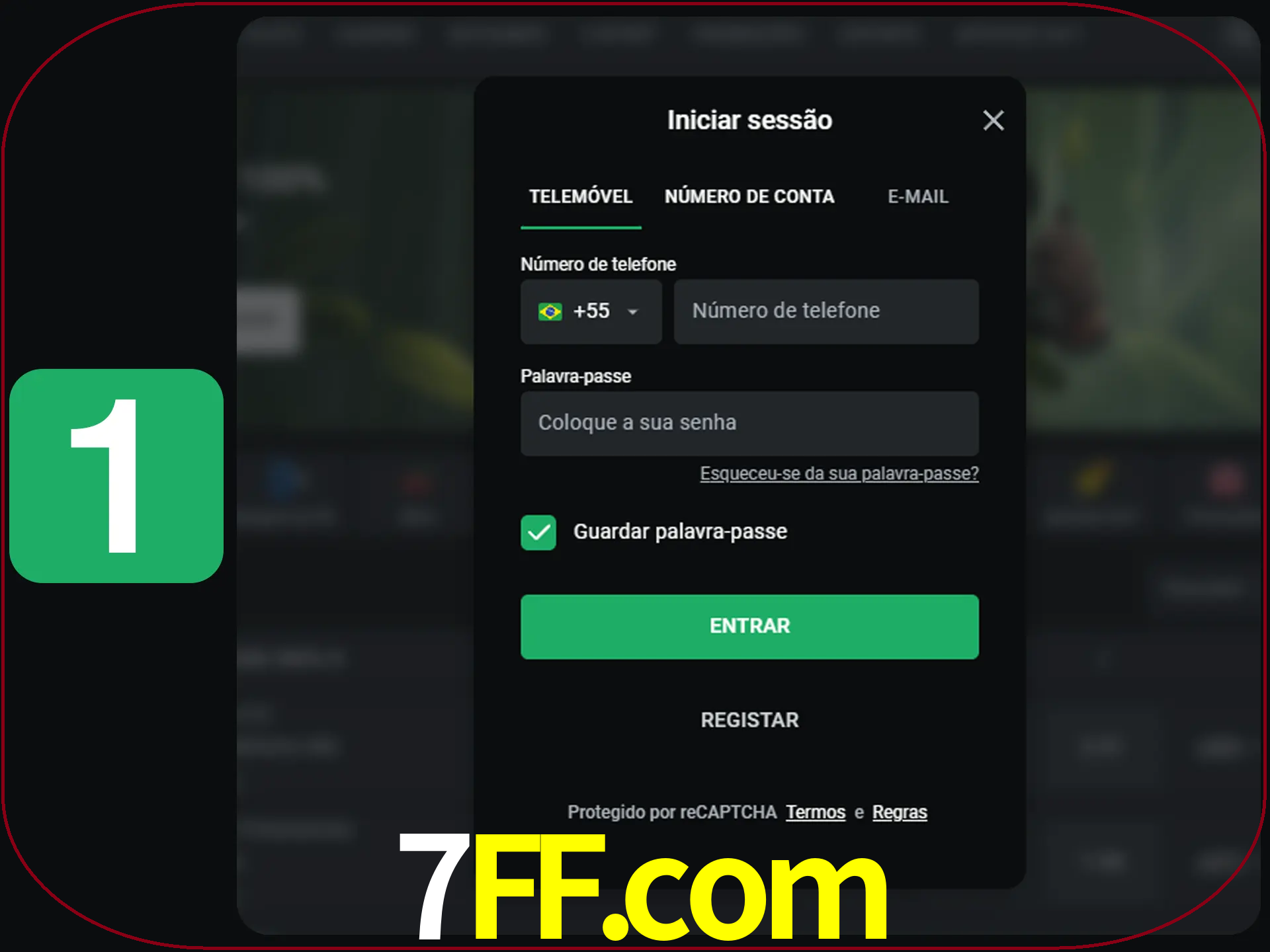 Clique no botão Entrar.